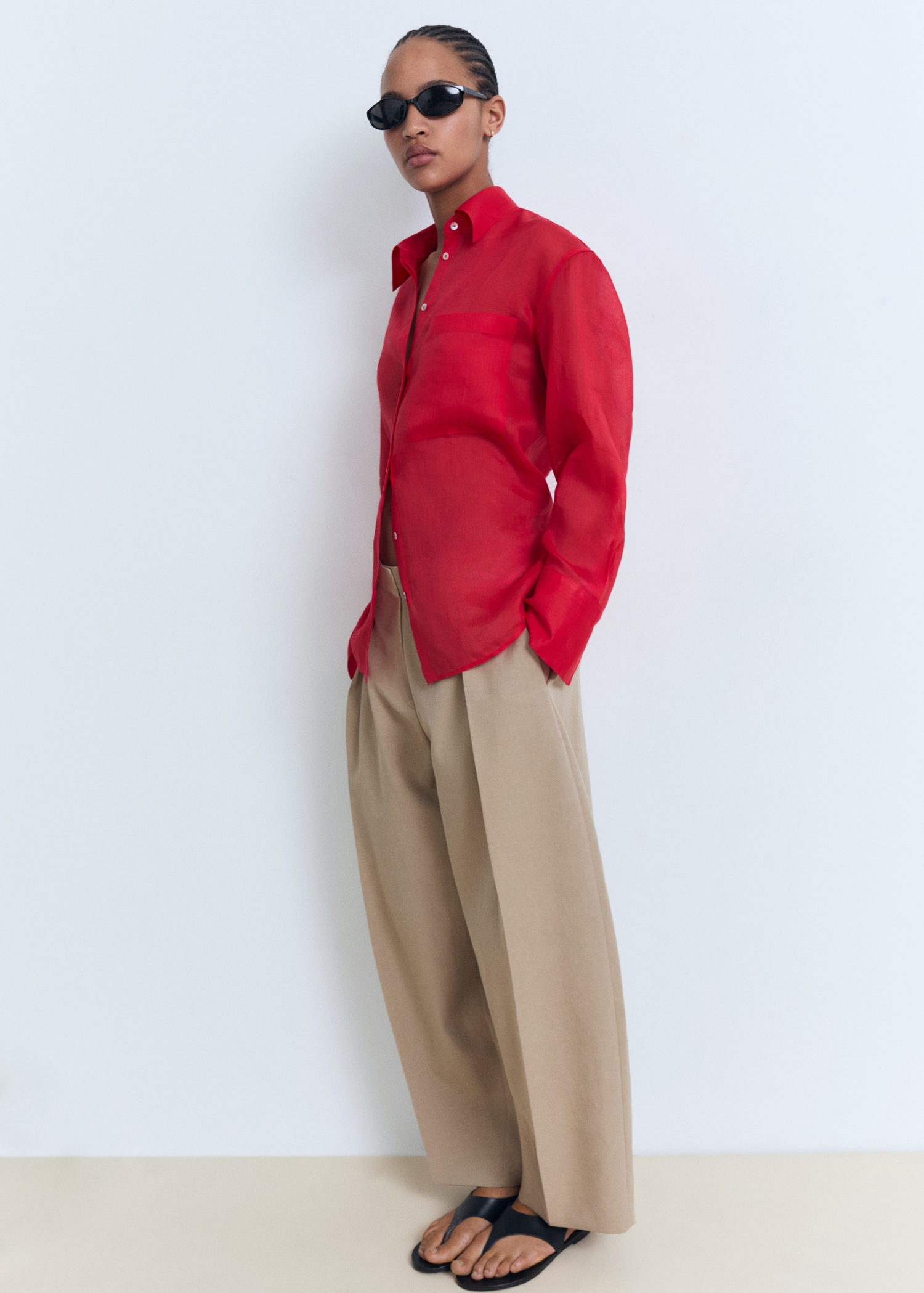 Linen-blend balloon pants - Details of the article 1