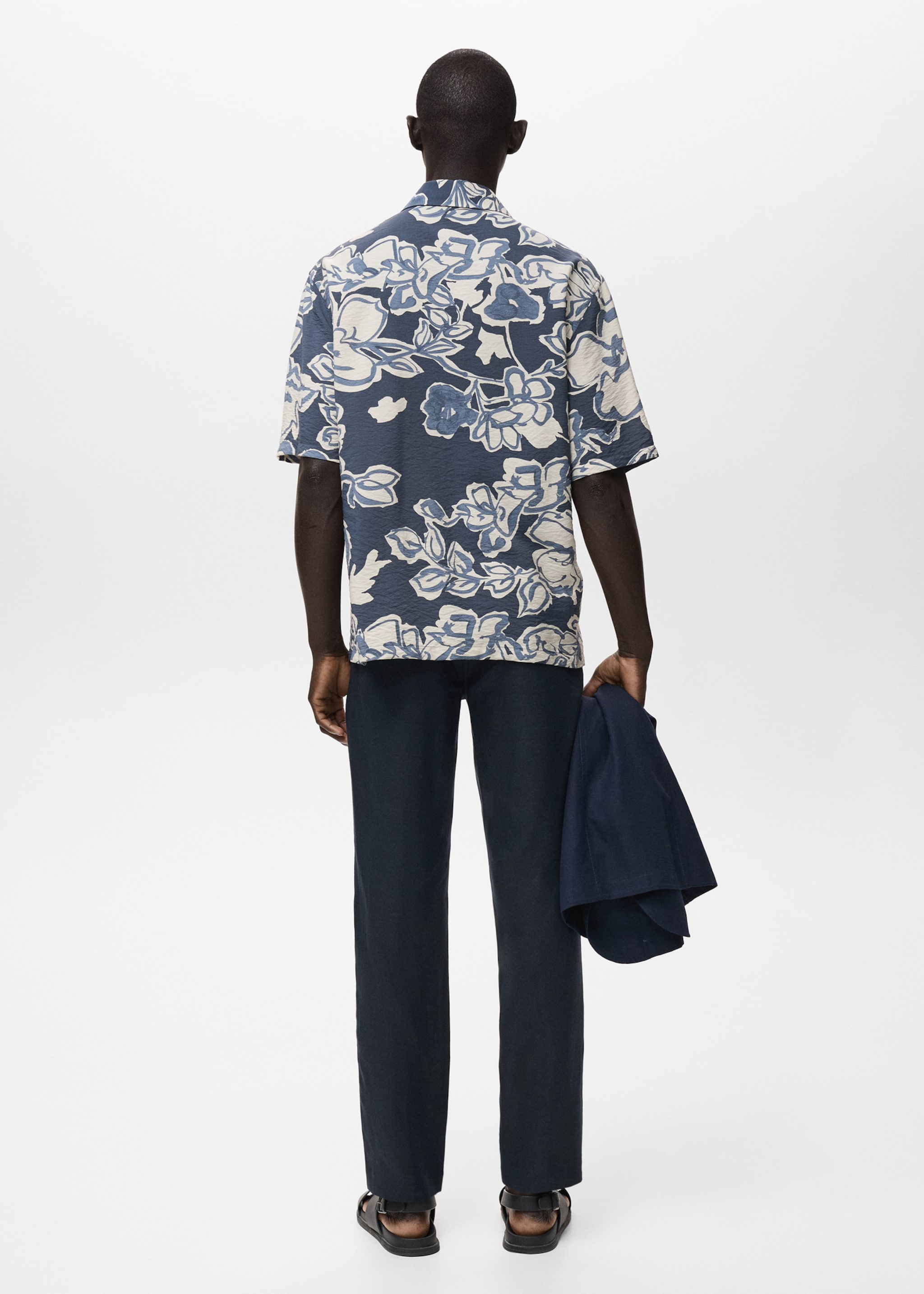 Slim-fit 100% linen pants - Reverse of the article