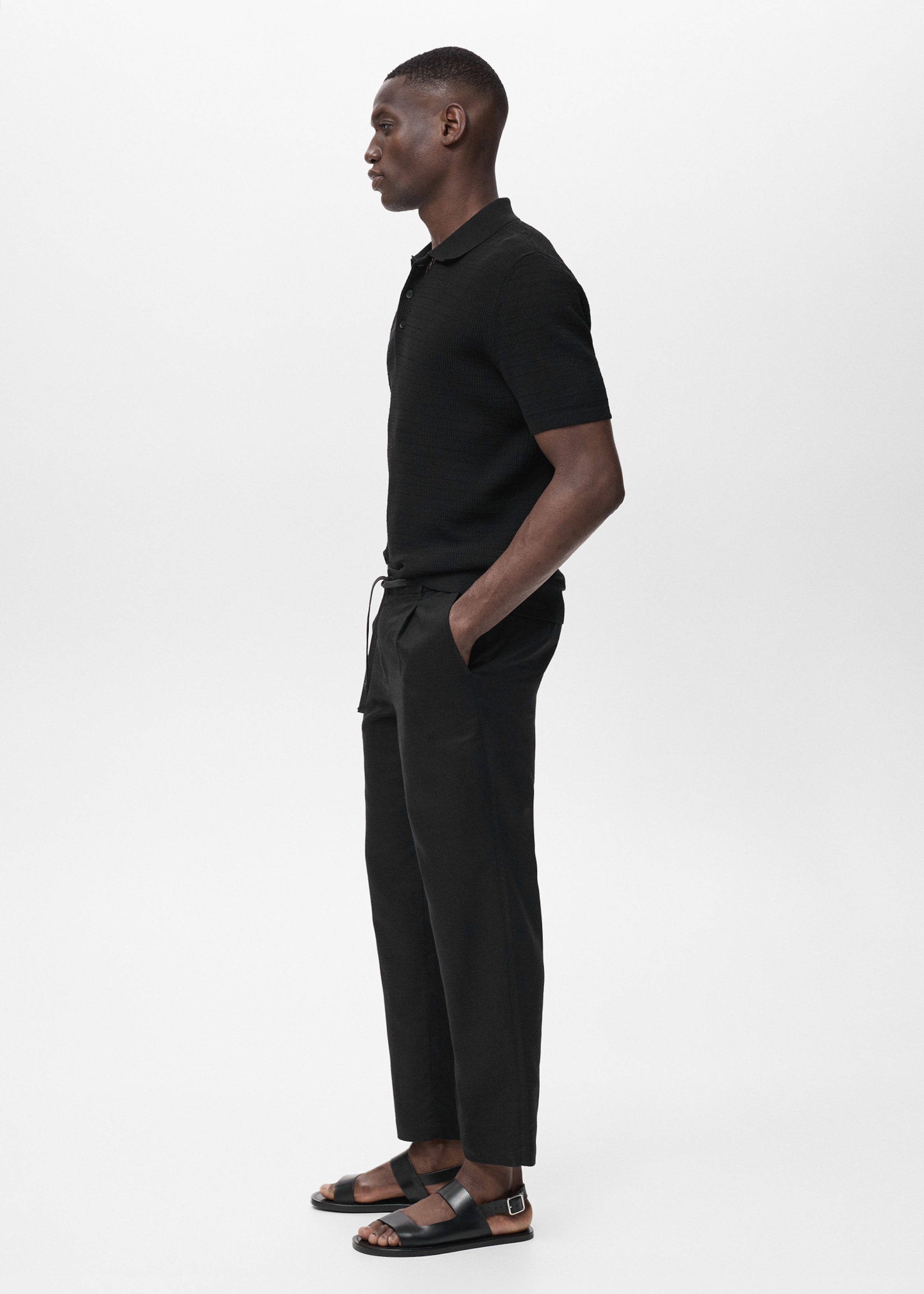 Slim-fit pants with drawstring - Details of the article 2