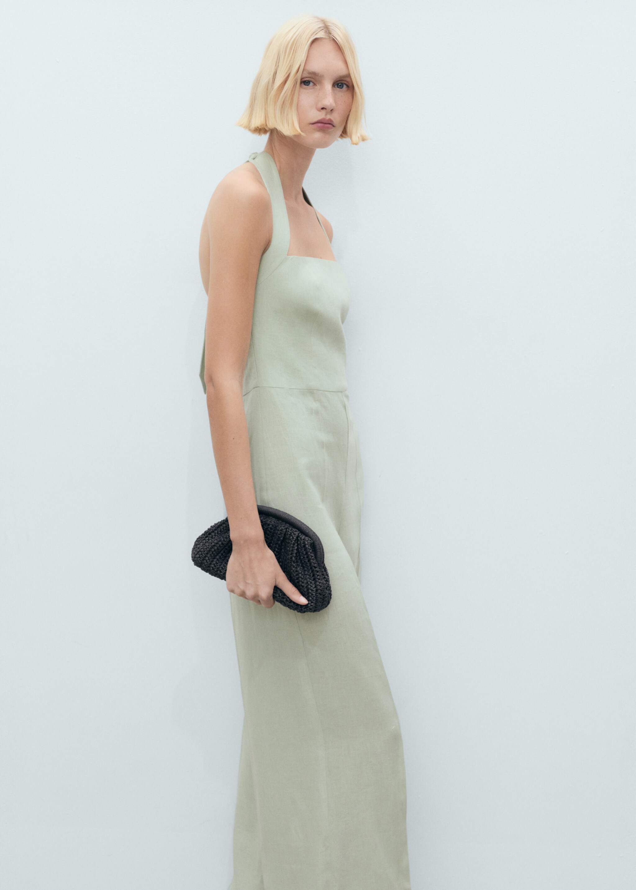 Linen halter jumpsuit - Medium plane
