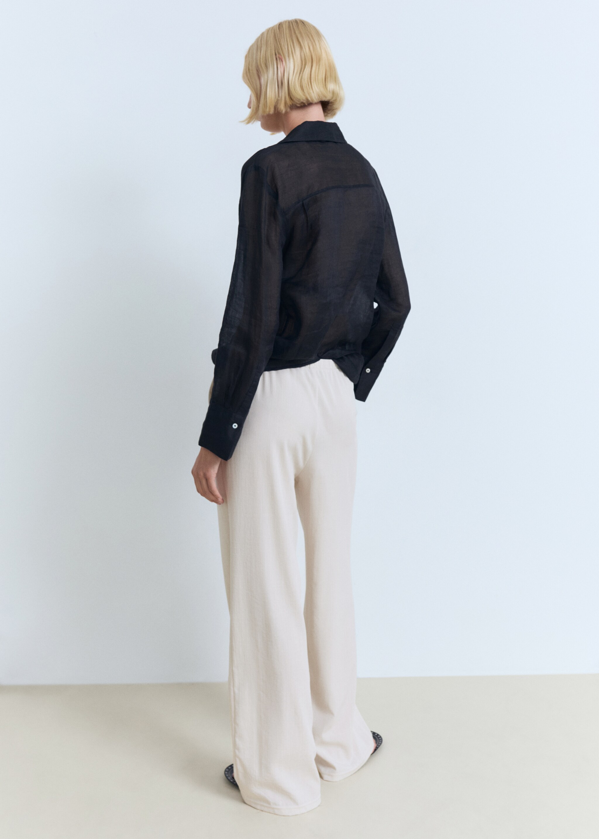 Drawstring straight pants - Reverse of the article