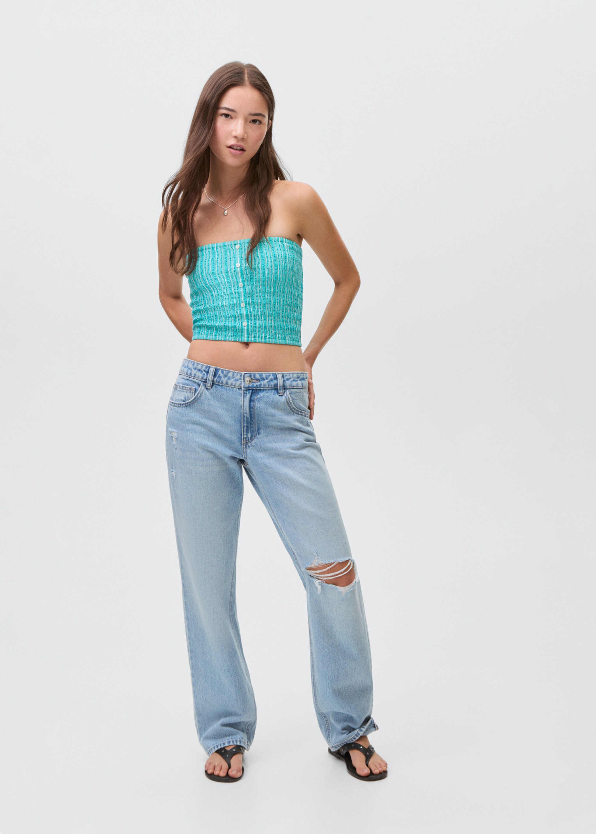 Ruched strapless top - General plane