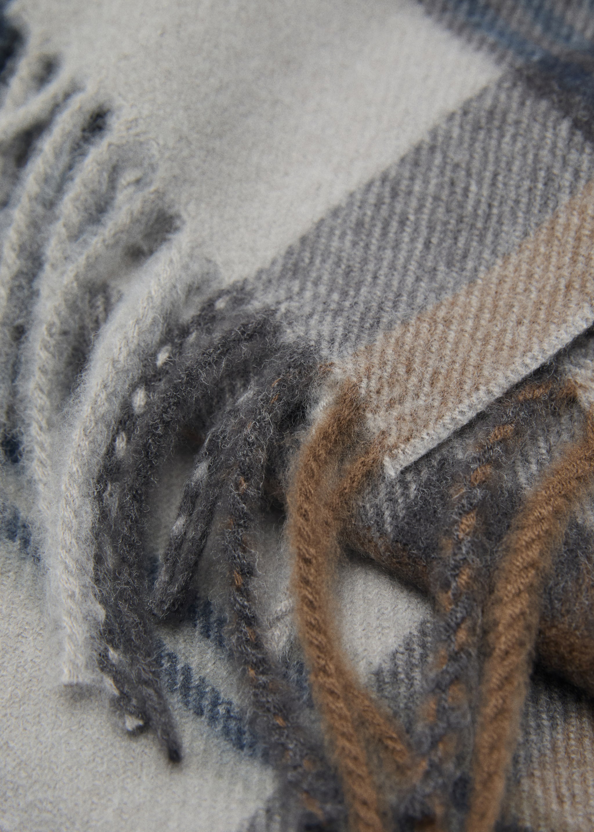 Check fringed scarf - Medium plane