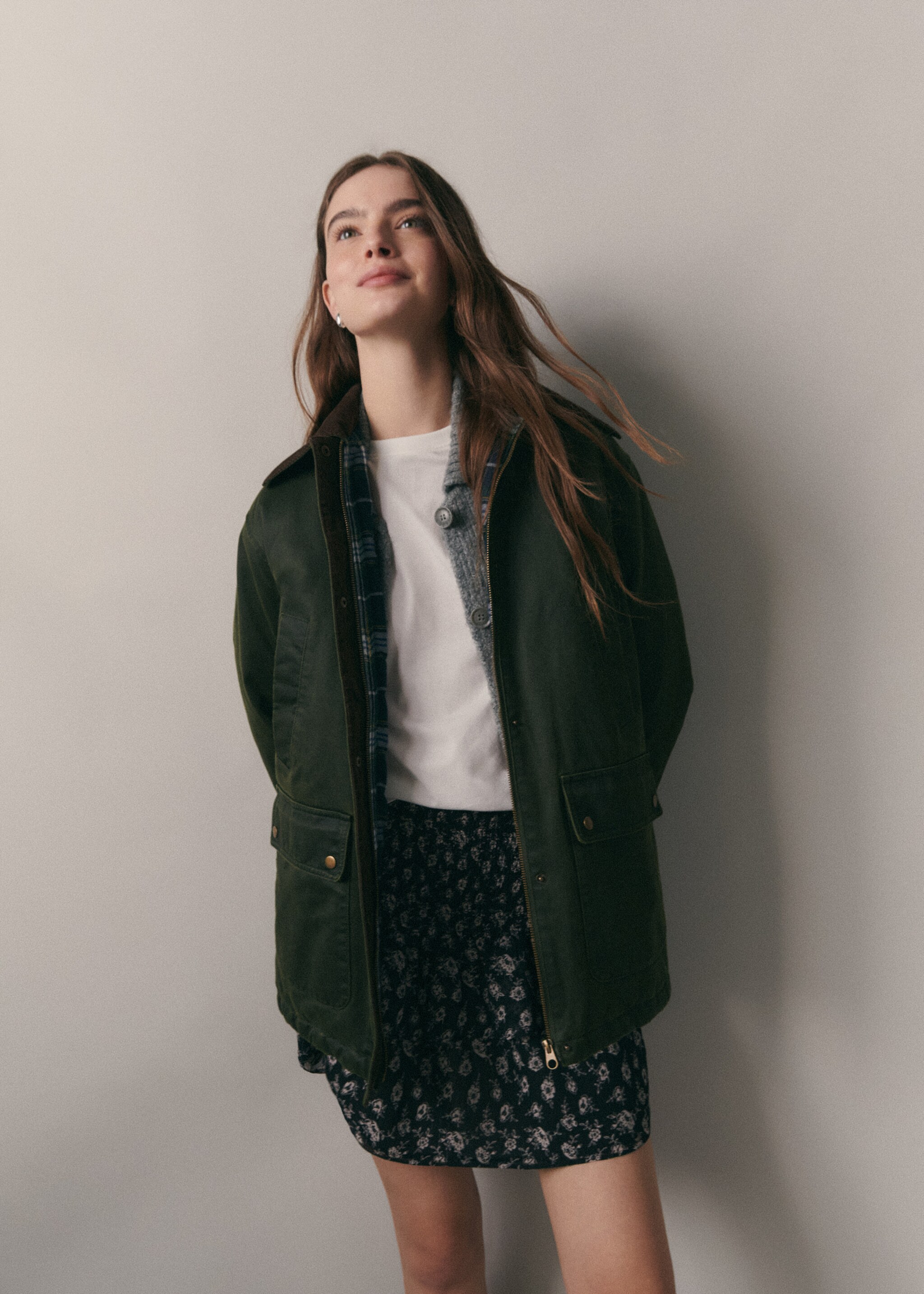 Long waxed-effect parka - Details of the article 5