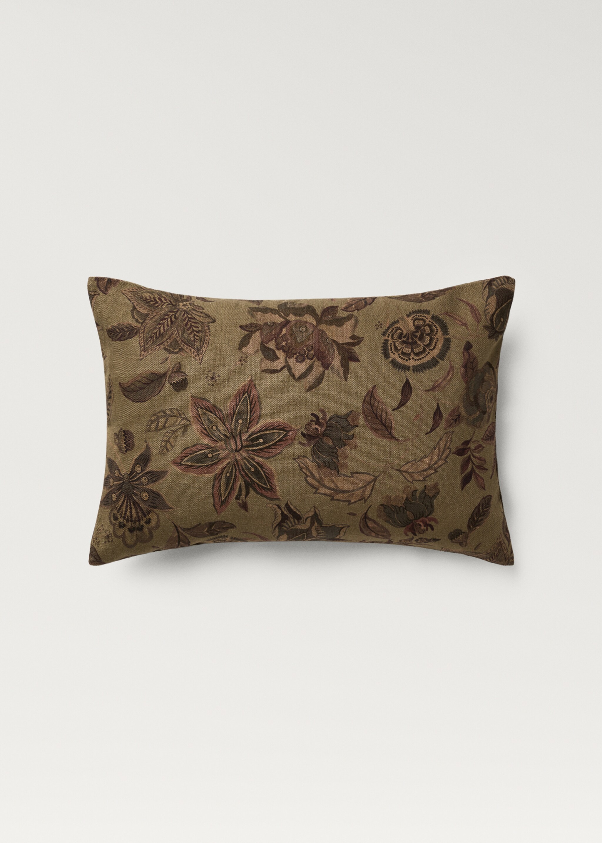 Linen floral-print cushion cover 40x60 cm - Article without model
