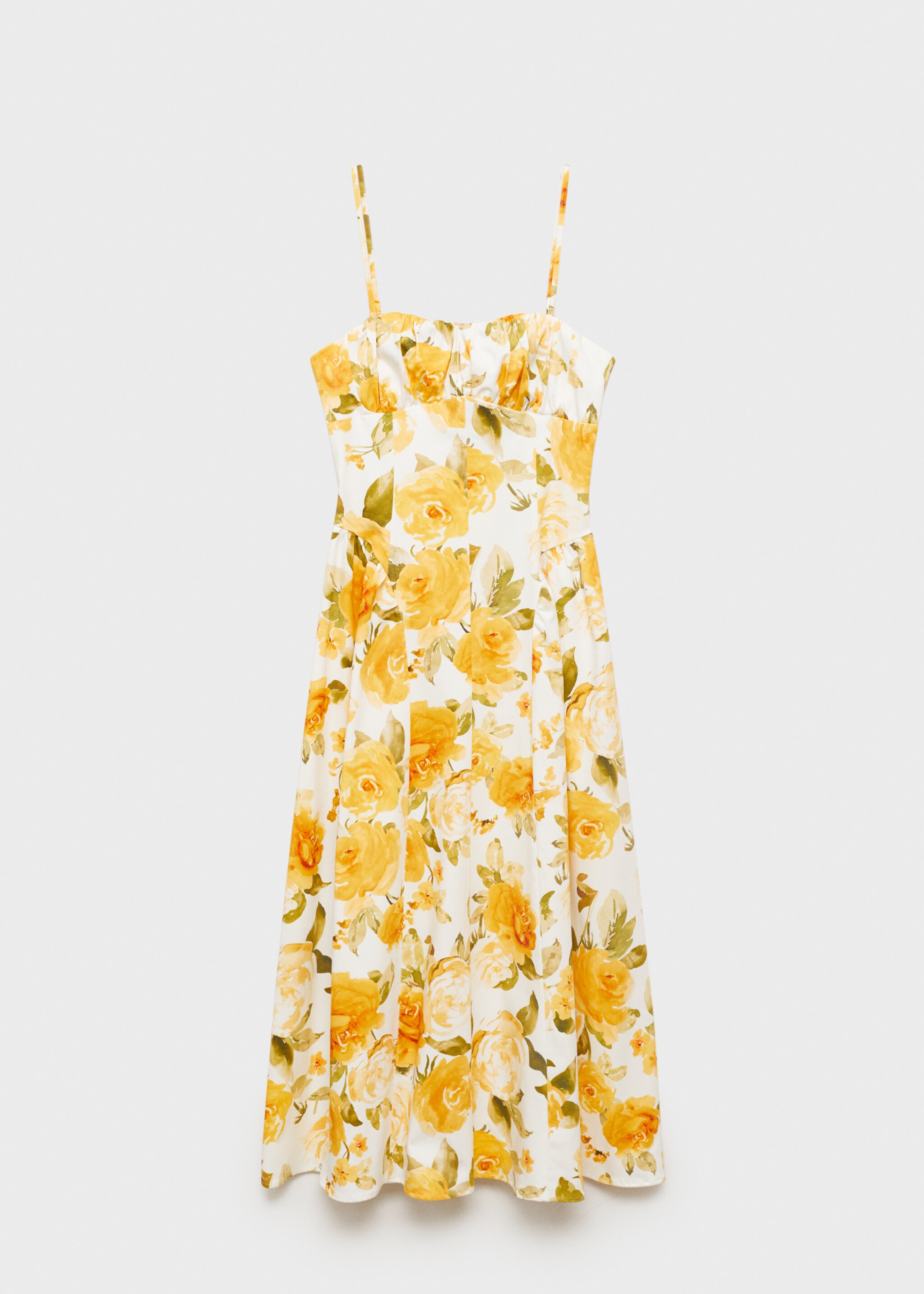 Floral midi-dress with gathered neckline - Article without model