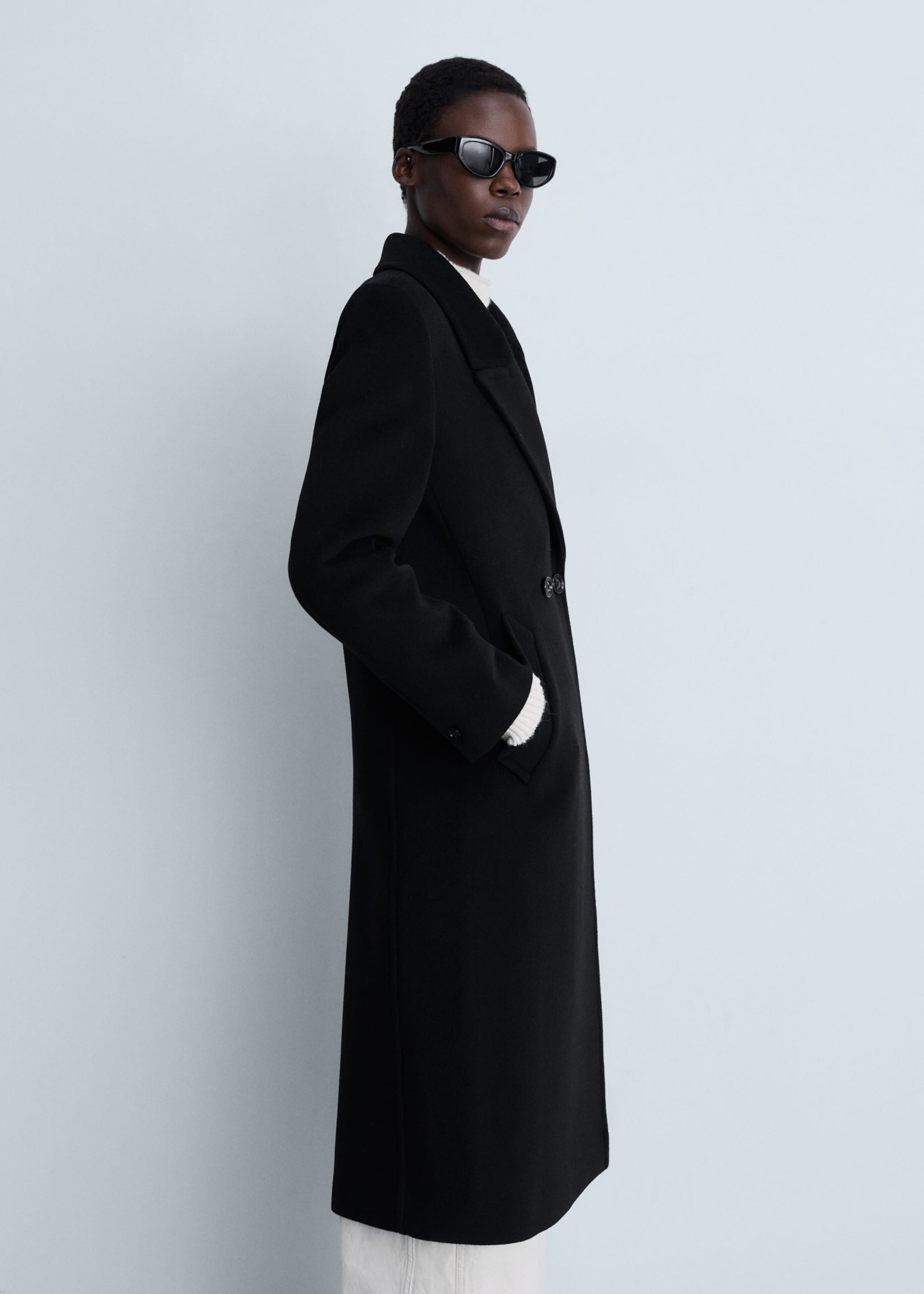 Lapels wool coat - Medium plane