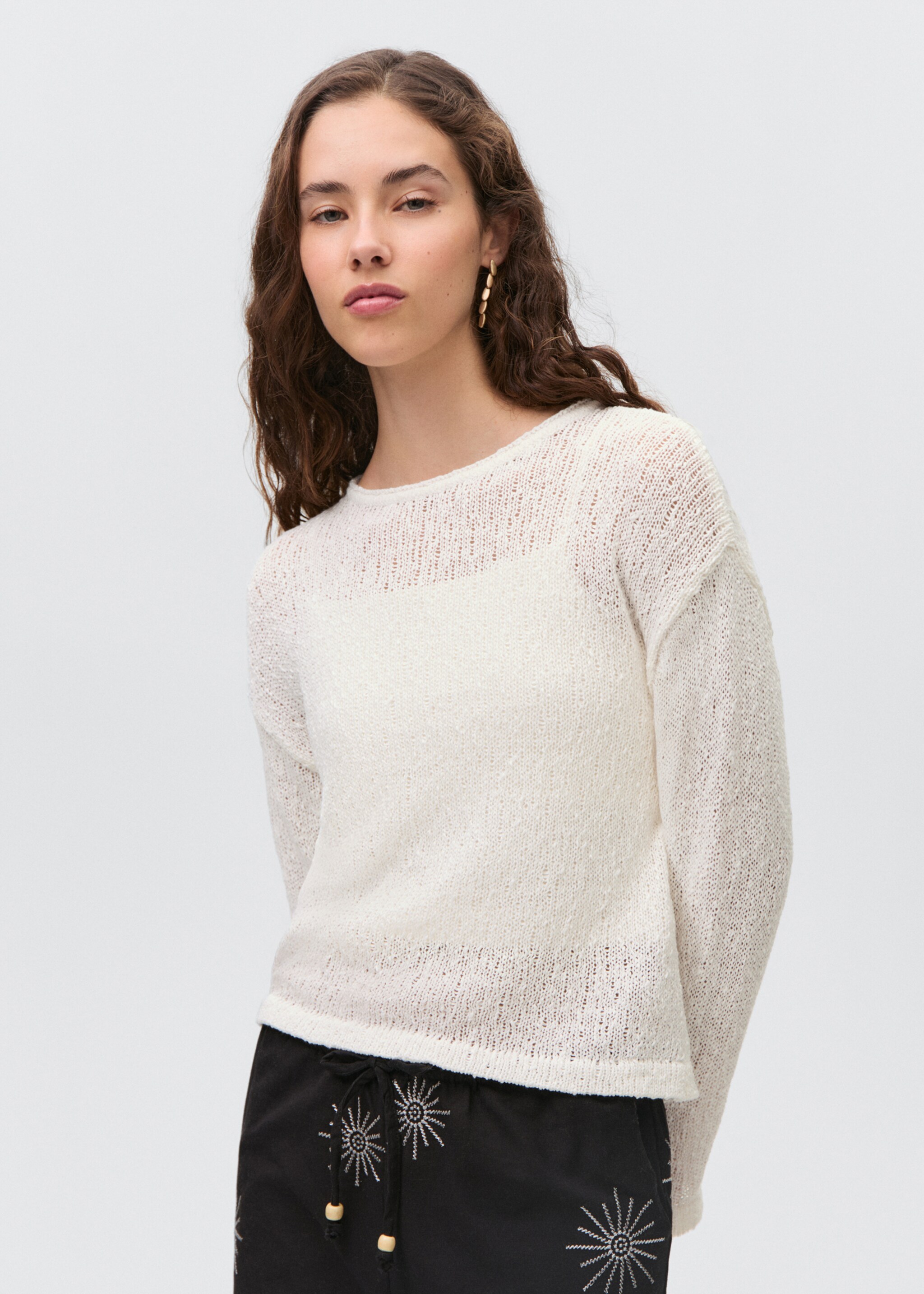 Textured knit sweater - Medium plane