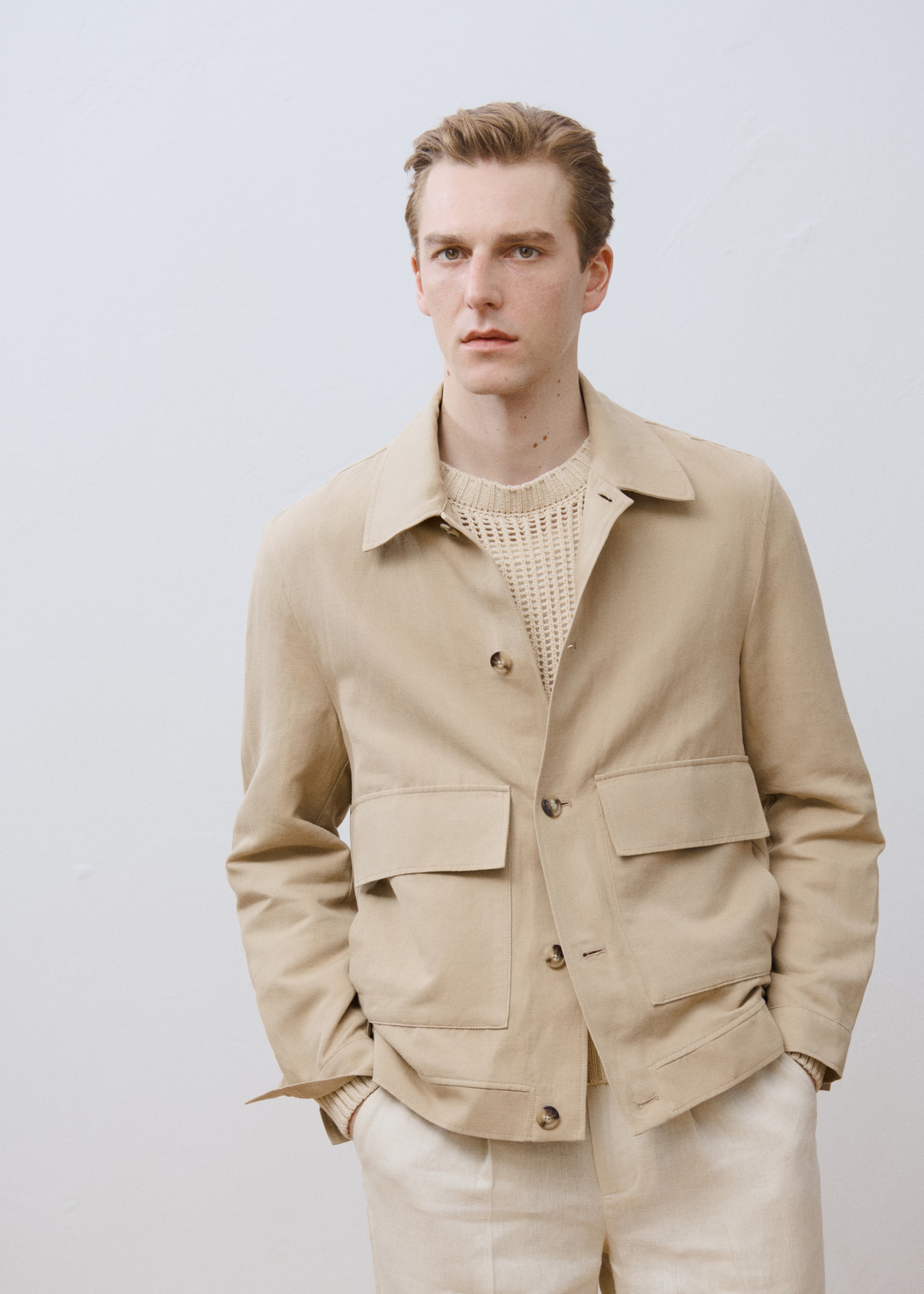 Linen-blend jacket with pockets - Details of the article 5