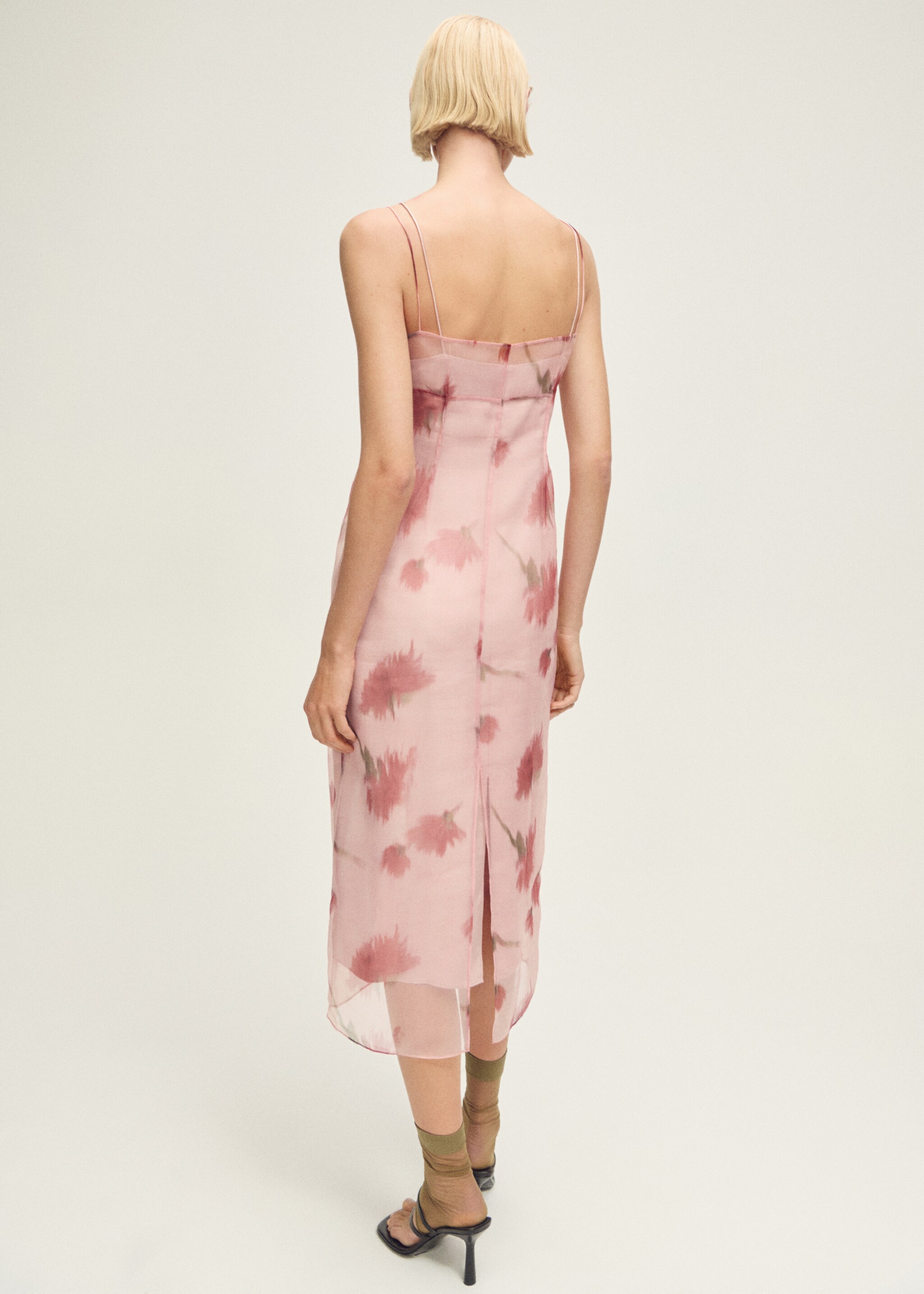 Floral-print combined dress - Reverse of the article