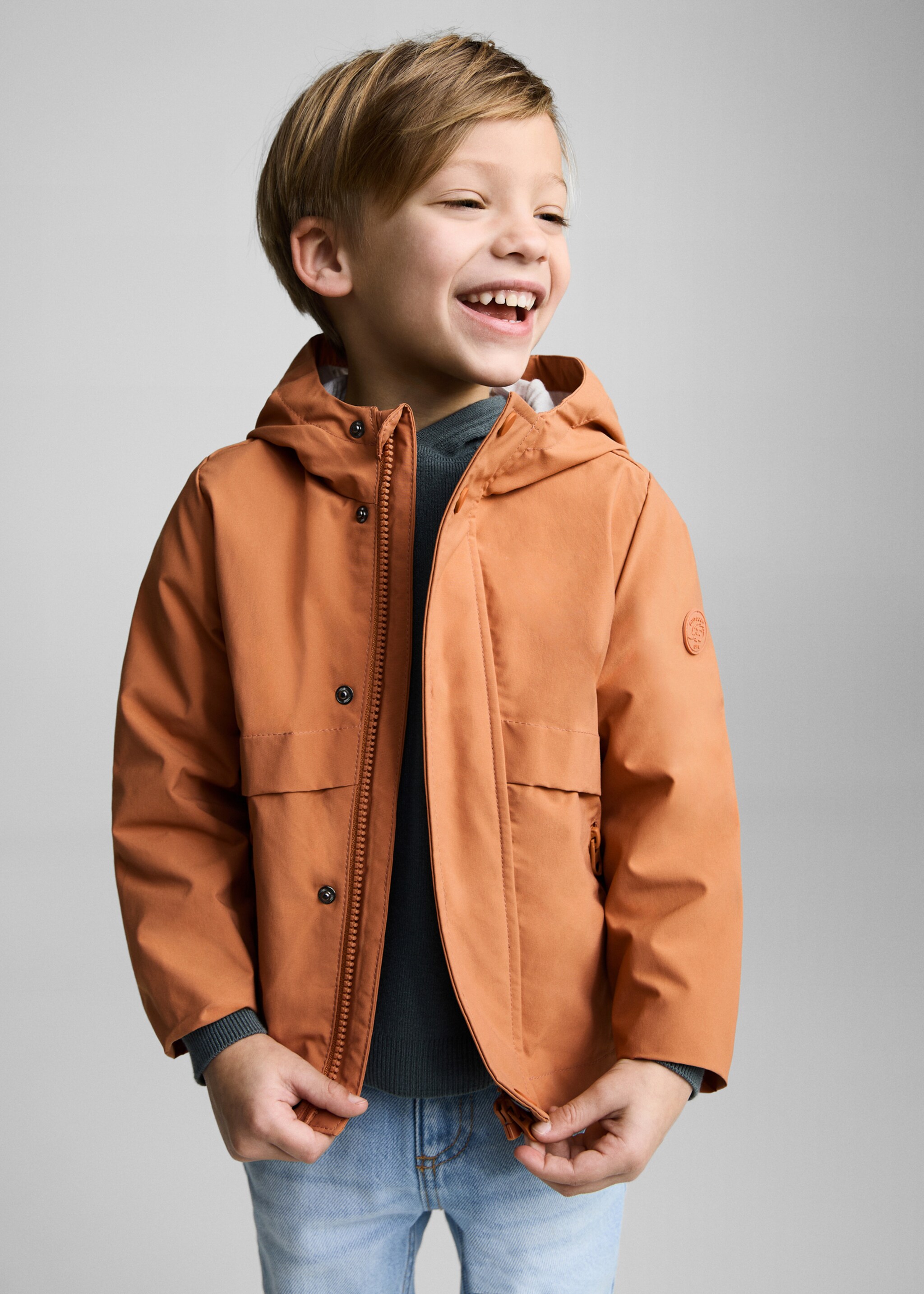 Hooded water-repellent parka - Medium plane