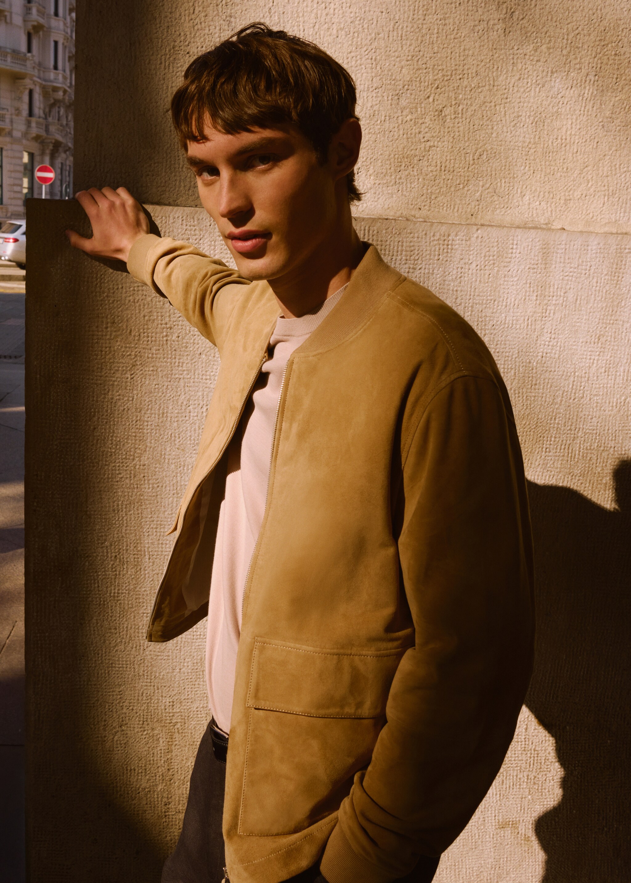 Suede leather bomber jacket - Details of the article 3