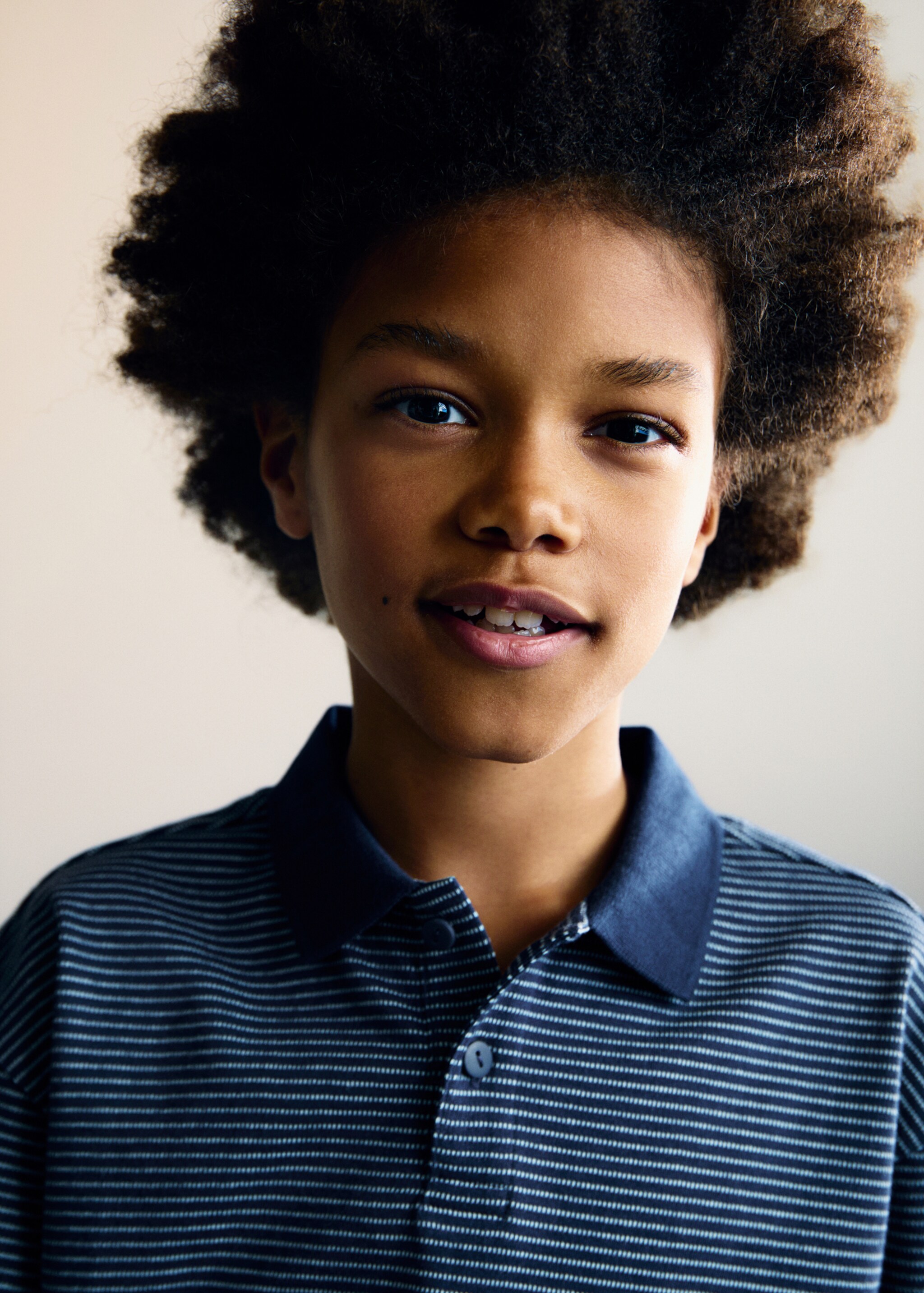 Striped cotton polo shirt - Details of the article 1