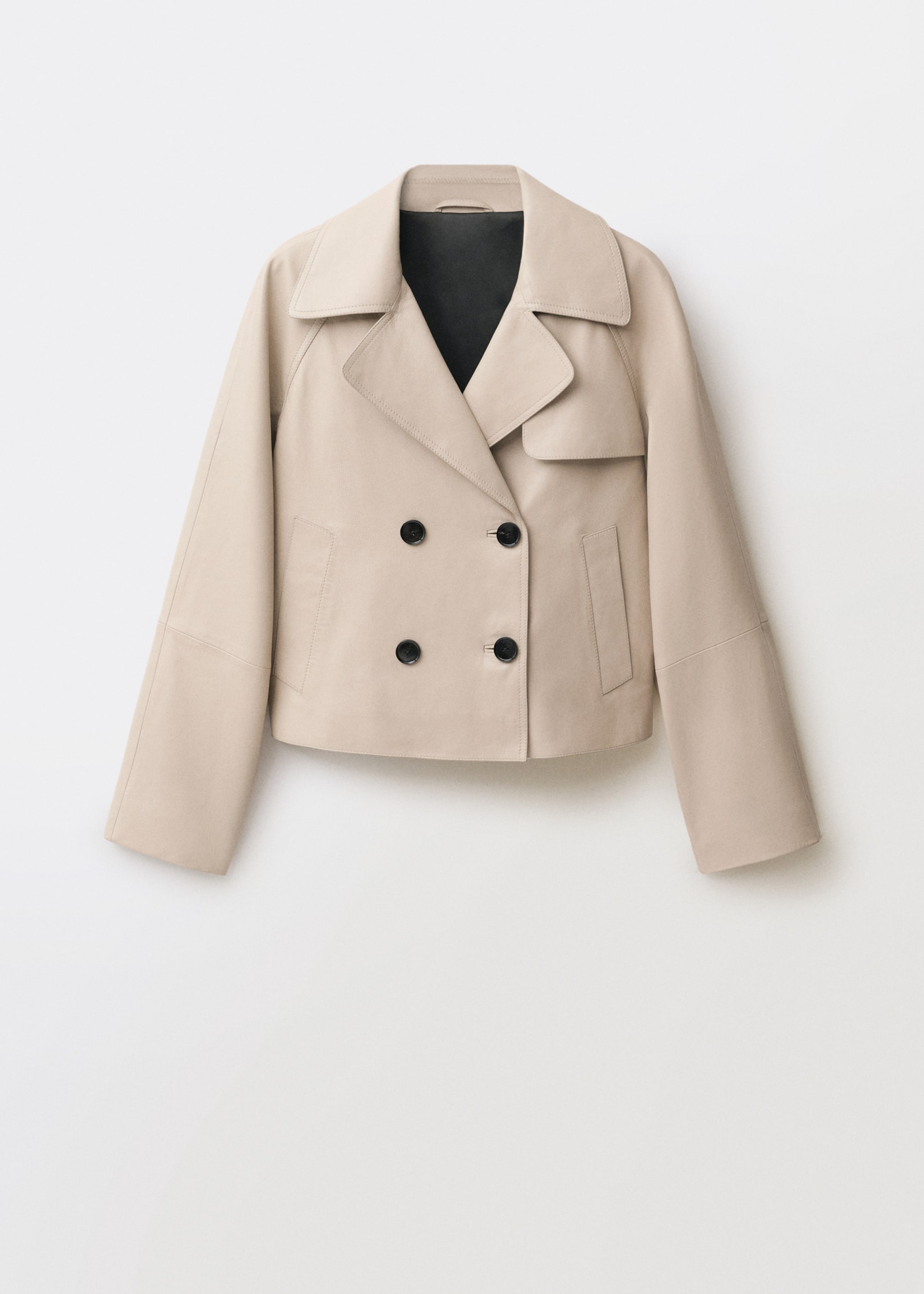 Cropped leather trench coat - Article without model
