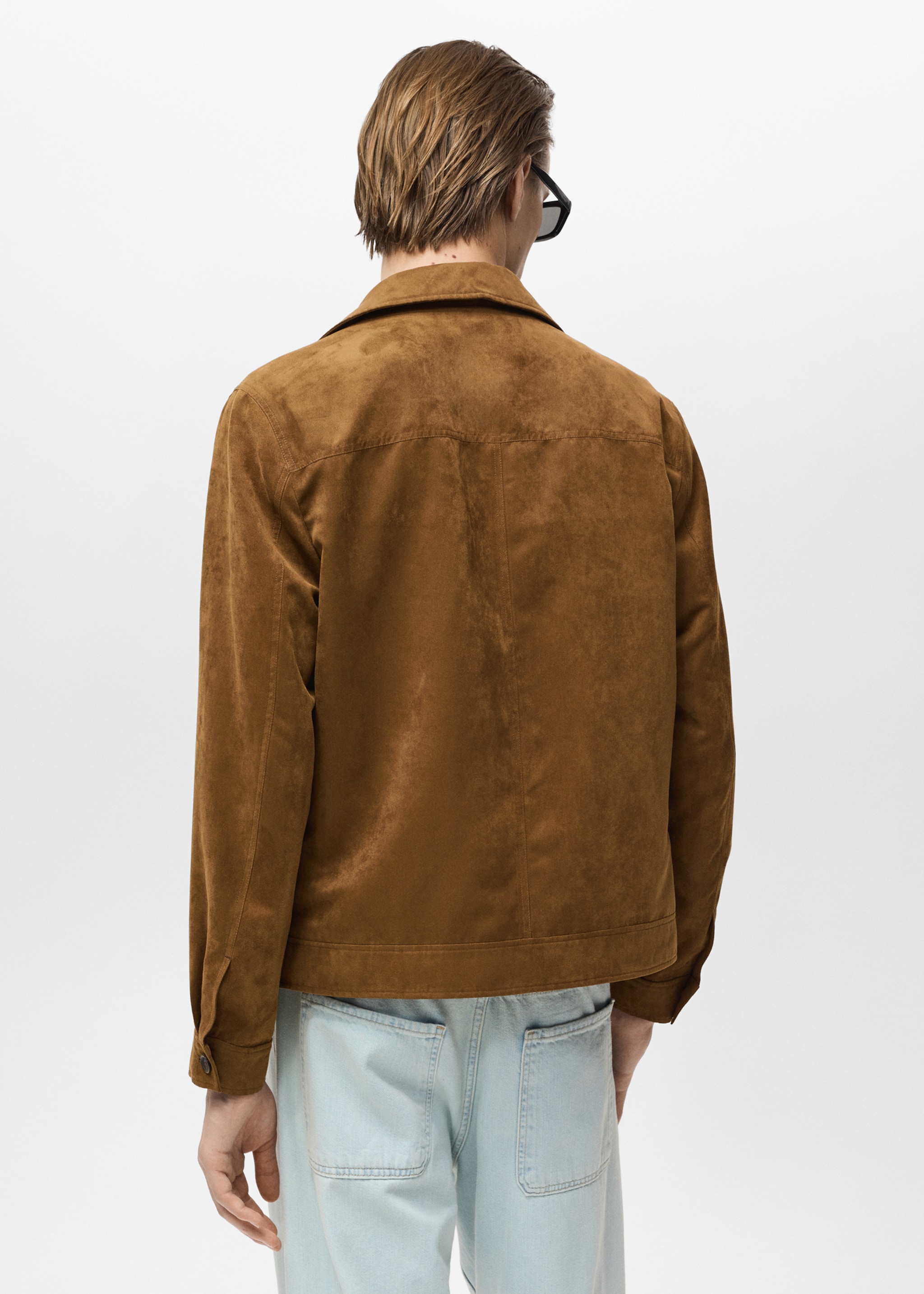 Suede effect overshirt - Reverse of the article