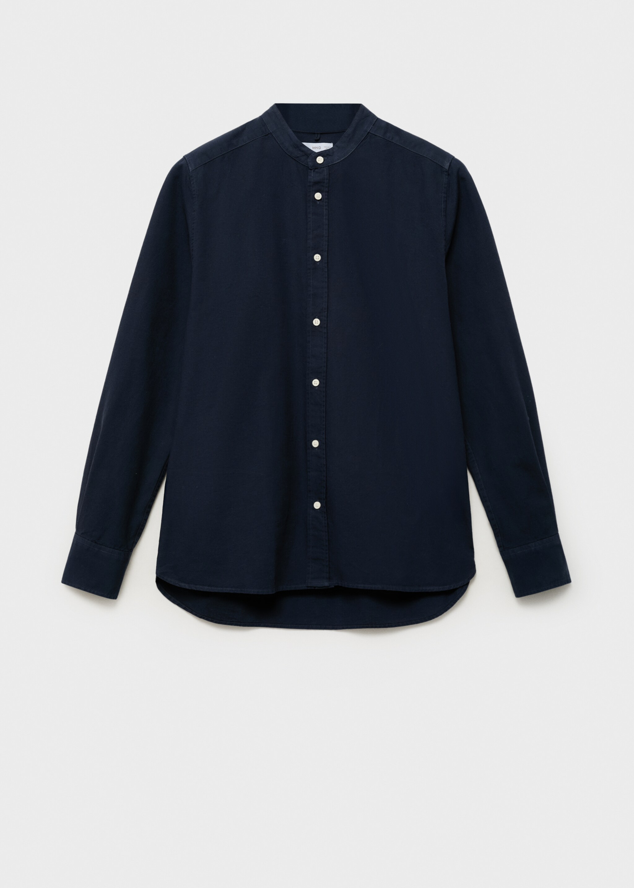 Cotton linen shirt with mandarin collar - Article without model