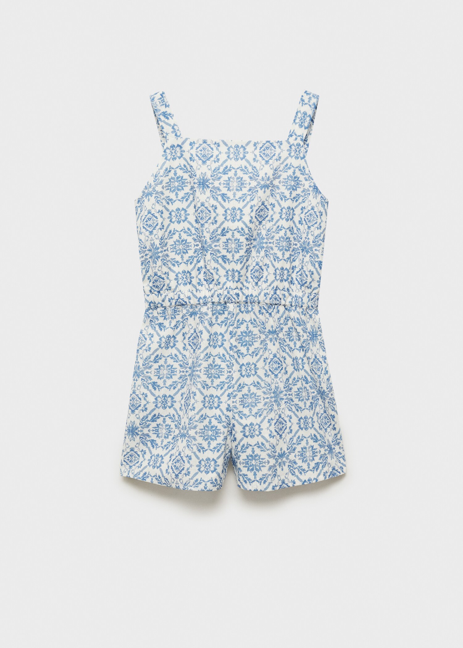 Linen-blend printed jumpsuit - Article without model