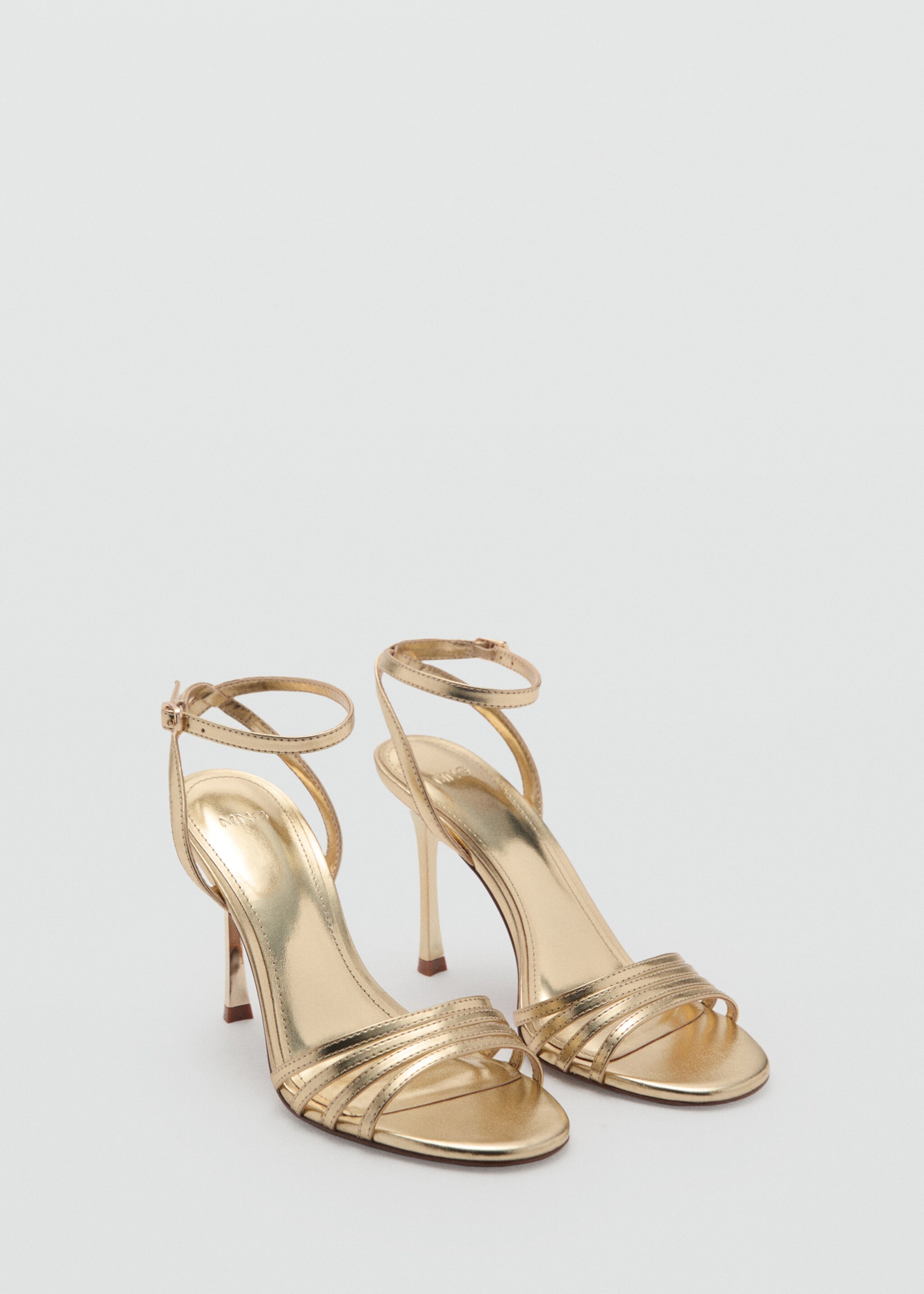 Combined-strap heeled sandals - Medium plane