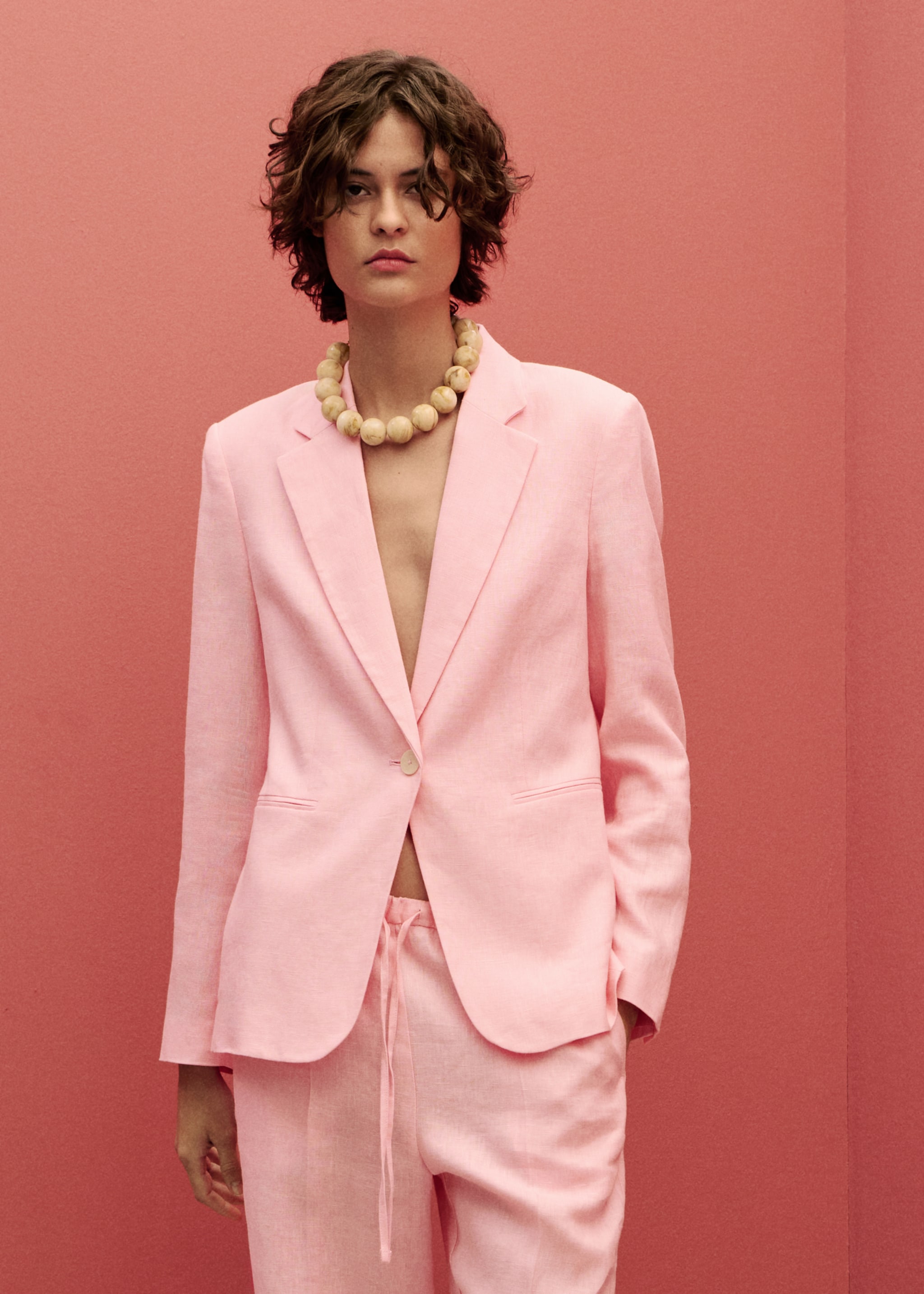 Linen suit blazer - Medium plane
