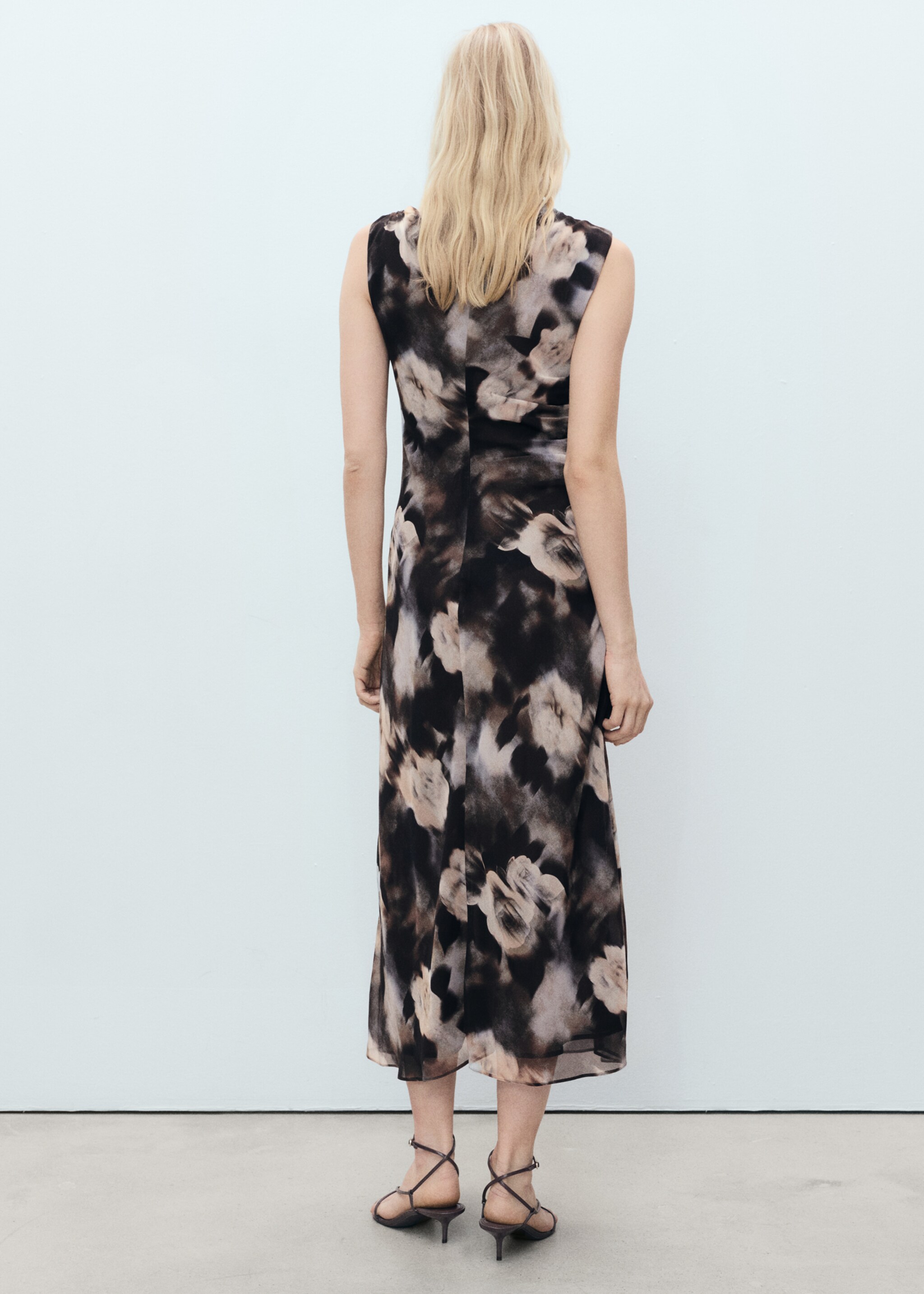 Floral-print draped dress - Reverse of the article