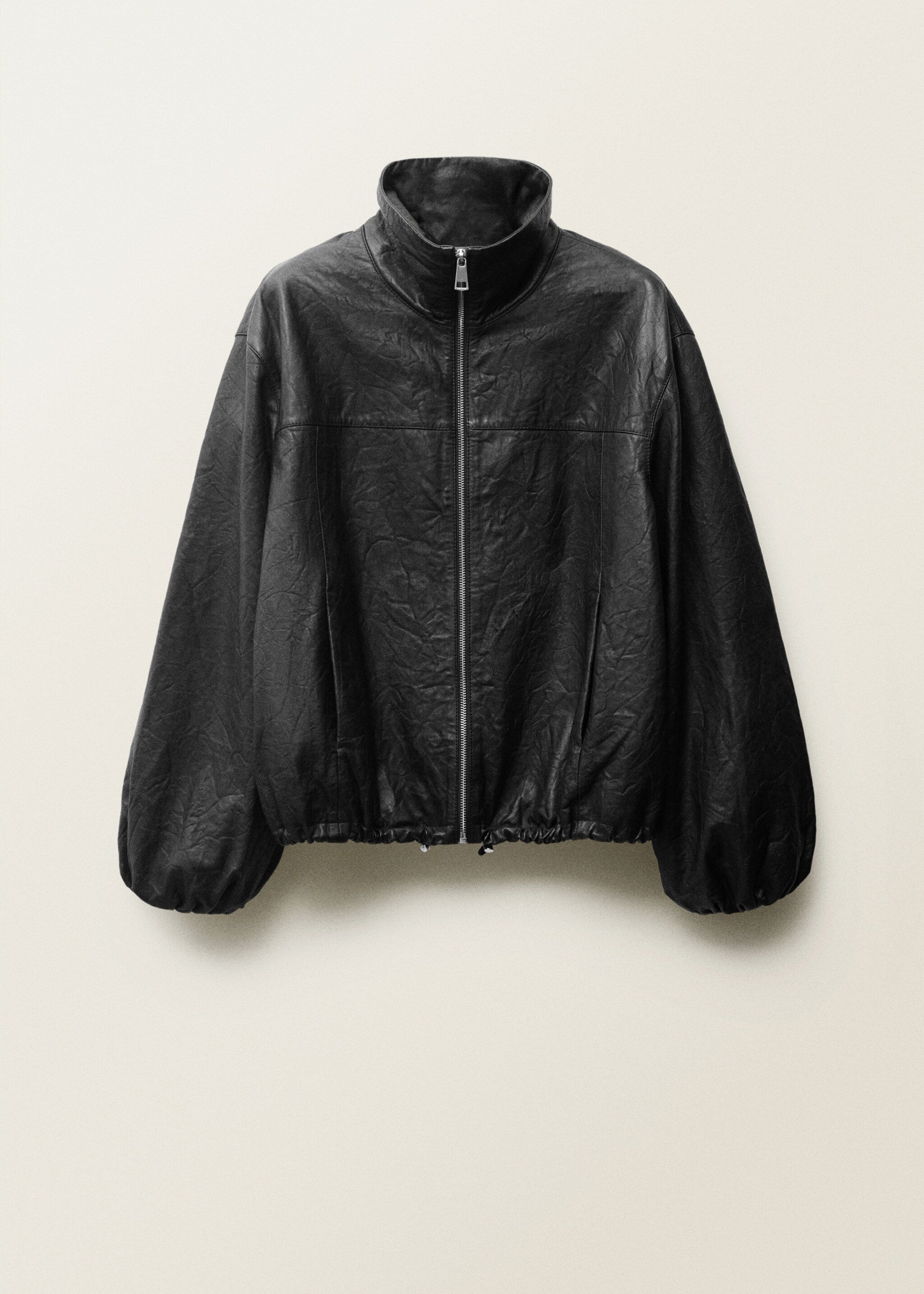 Oversized leather jacket - Article without model