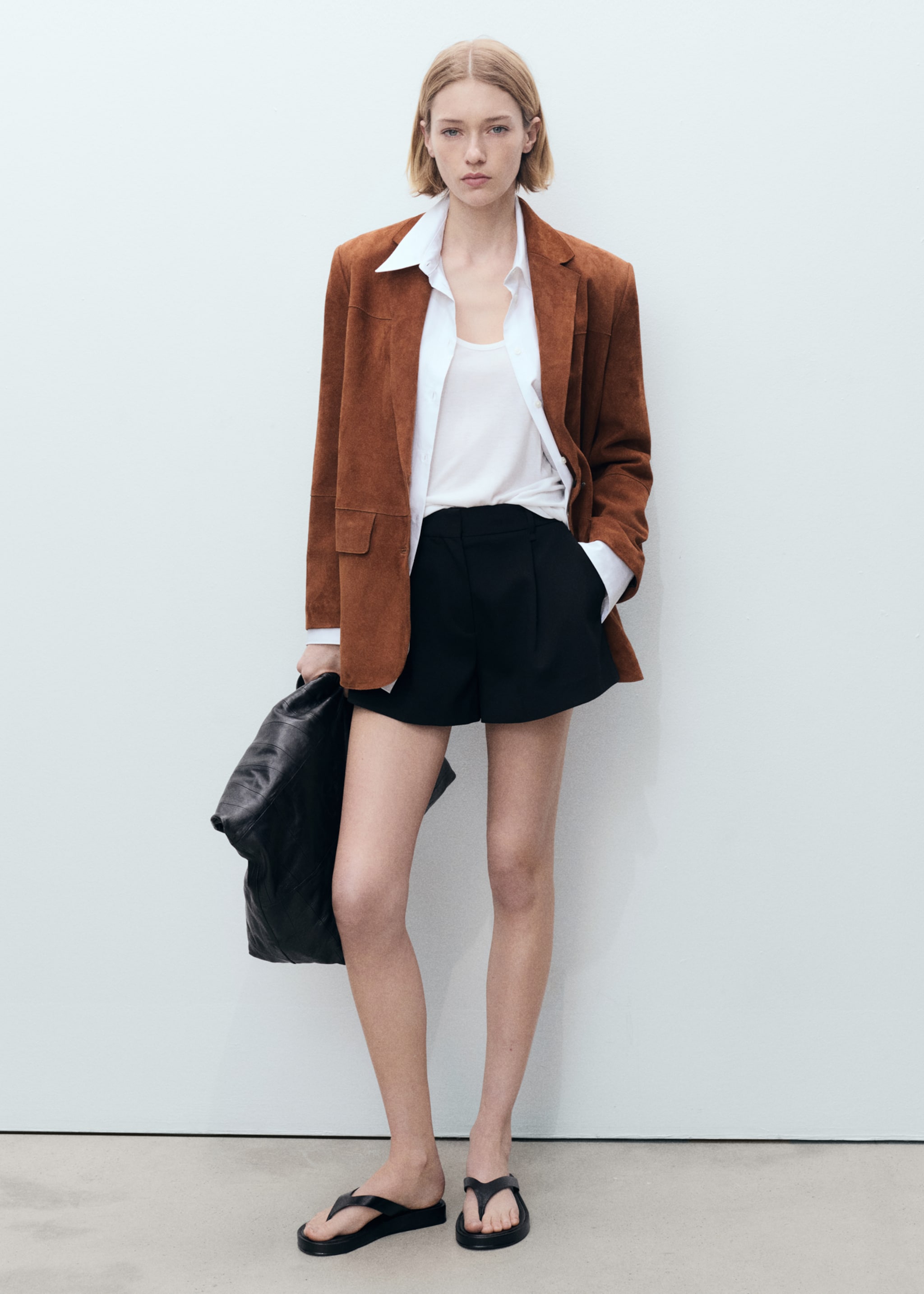 Straight suede blazer - General plane