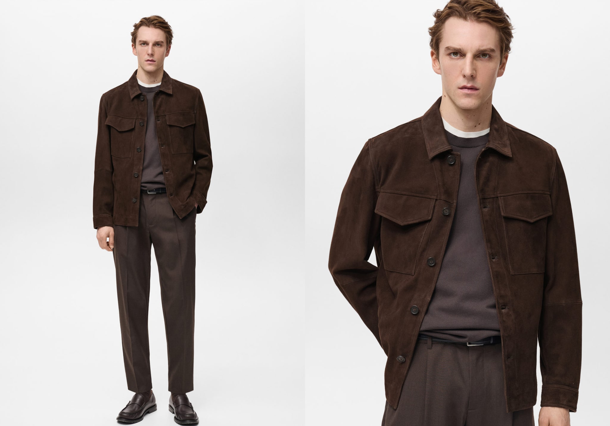 Suede jacket with pockets - Panoramic plane