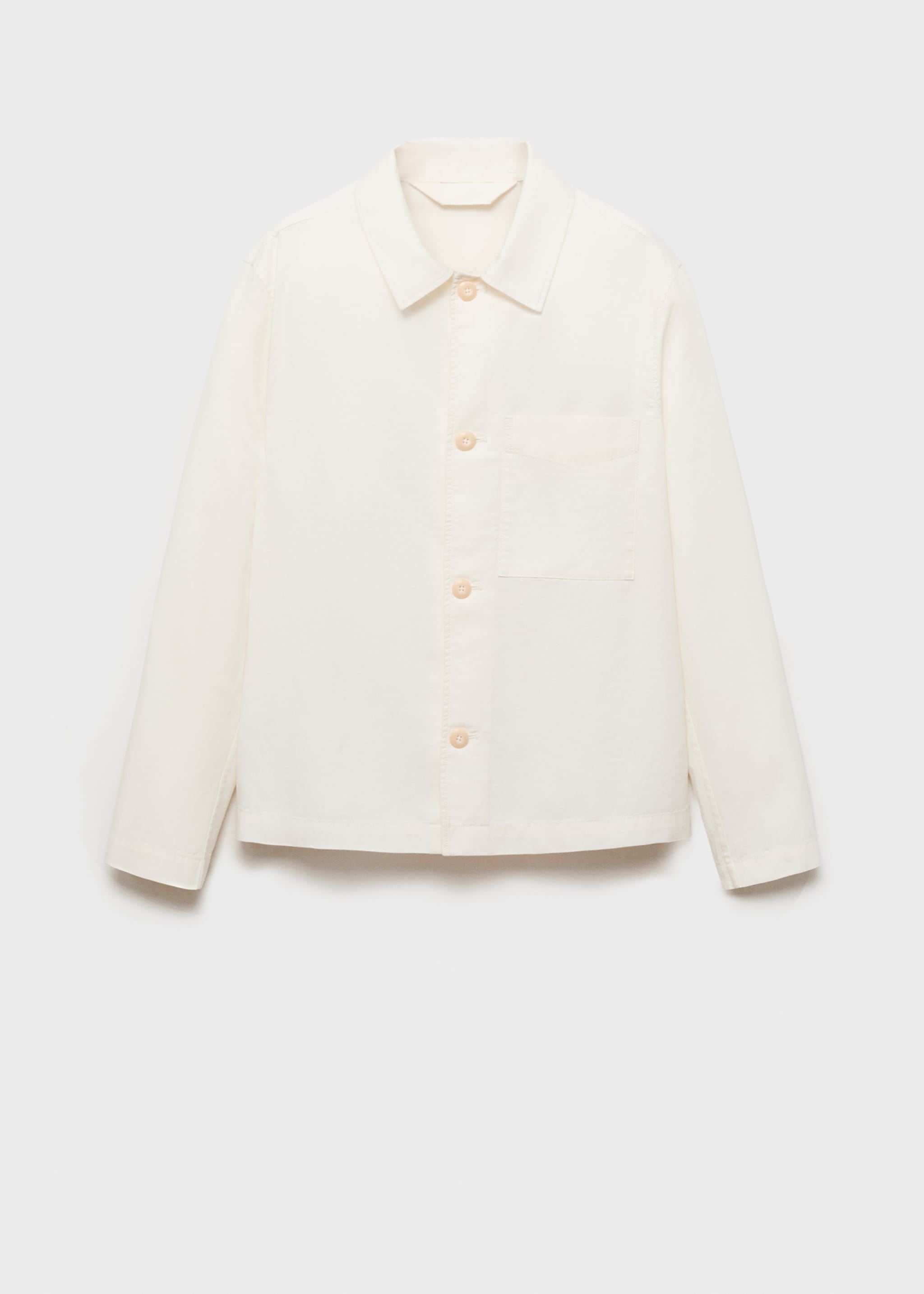 Linen-cotton overshirt with pocket - Article without model